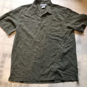 Columbia Mens Green plaid Shirt Button Down Sz  XL Short Sleeve Modal Blend